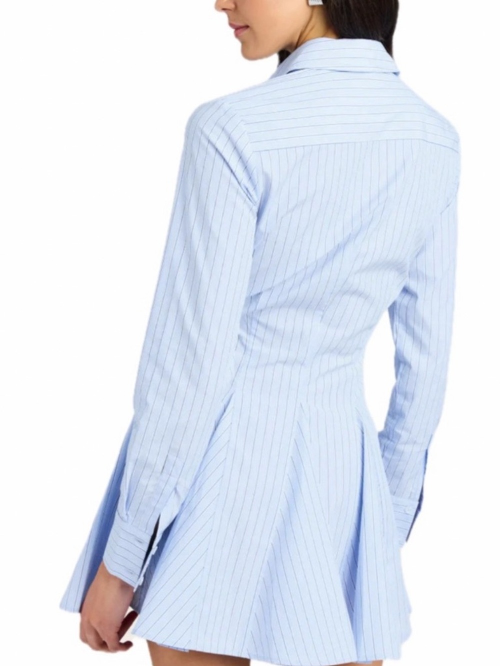 Generation Love Light Blue Pinstripe Long-Sleeve Shirt Dress